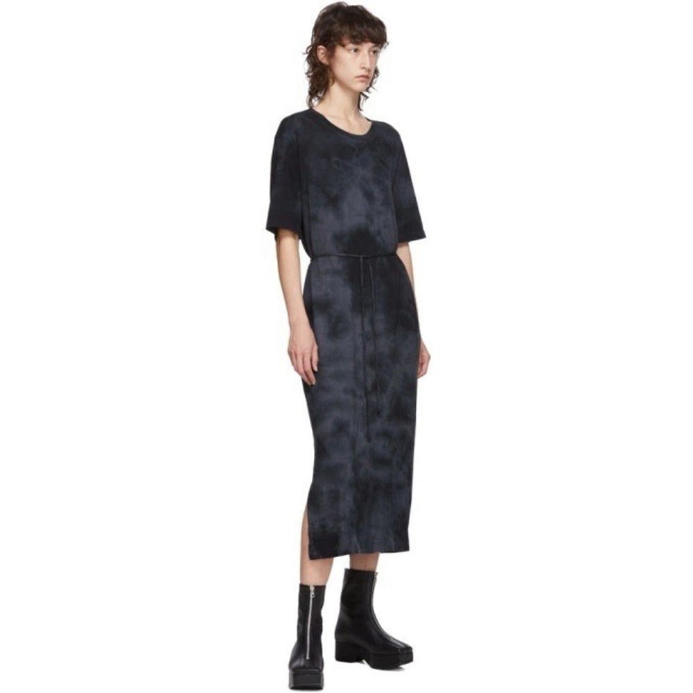 Raquel Allegra Black Tie-Dye Belted T-Shirt Dress Women’s Size 0 Neutral Luxury